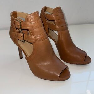 Used Michael Kors brown Blaze Open Toe Women's Bootie. Size 10M